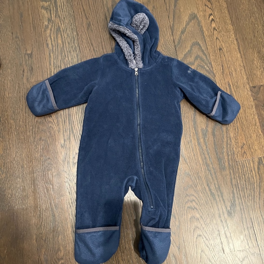 6-12M Navy Columbia Fleece Teddy Suit